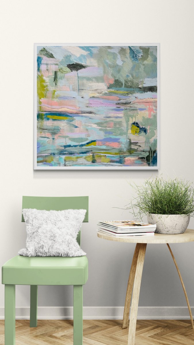 Organic Abstract Painting By Nikki Wheeler, 30 X 30", Forgotten Landscape, Original Artwork
