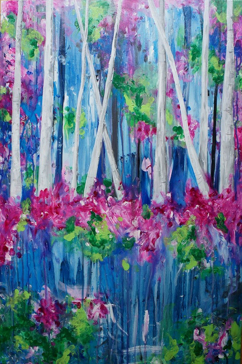 Japanese Garden Acrylic Painting By Bex Parker Artfinder