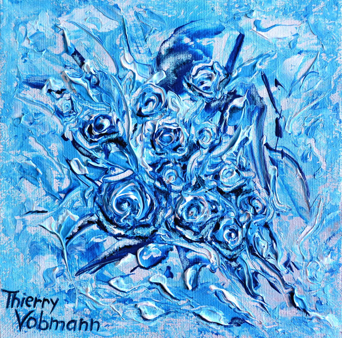 MINIATURE YET GREAT GIFT 2. Gift idea, ideal present,affordable painting,original artwork by Thierry Vobmann. Abstract .