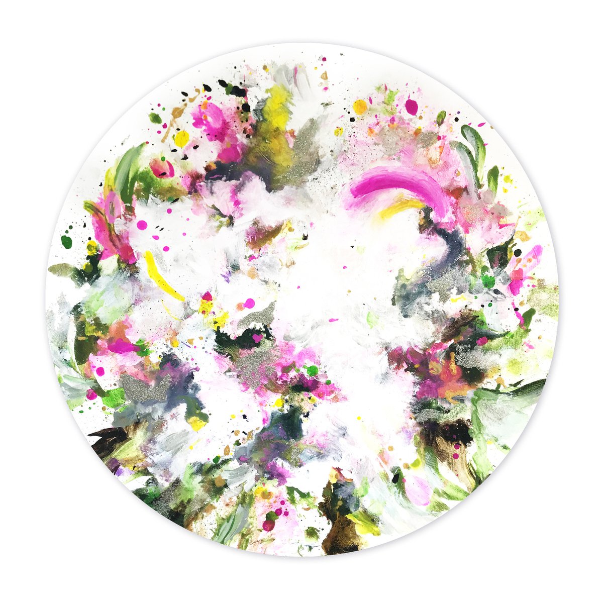 Organic Abstract Painting By Corinne Natel, 24 X 24, Superluminal #36, Original Artwork