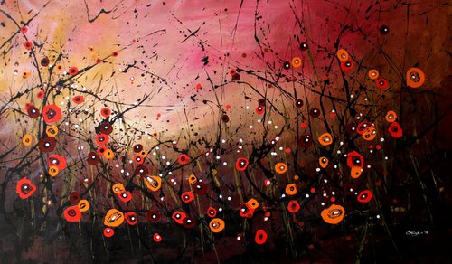 Autumn Melodies #2  - Large original abstract painting by Cecilia Frigati