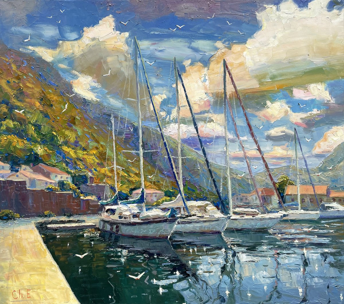 Quiet Harbor By Evgeny Chernyakovsky, 31 X 27, Artwork For Sale On Artfinder