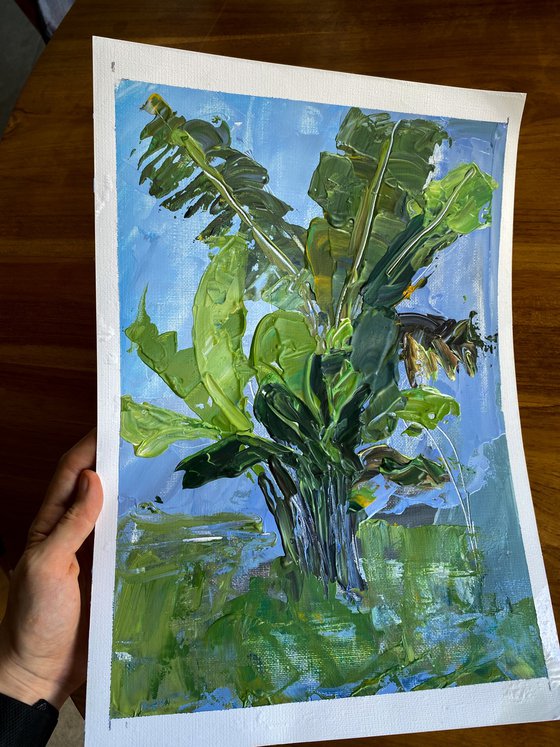 Ubud Banana Palm Study — Plein Air