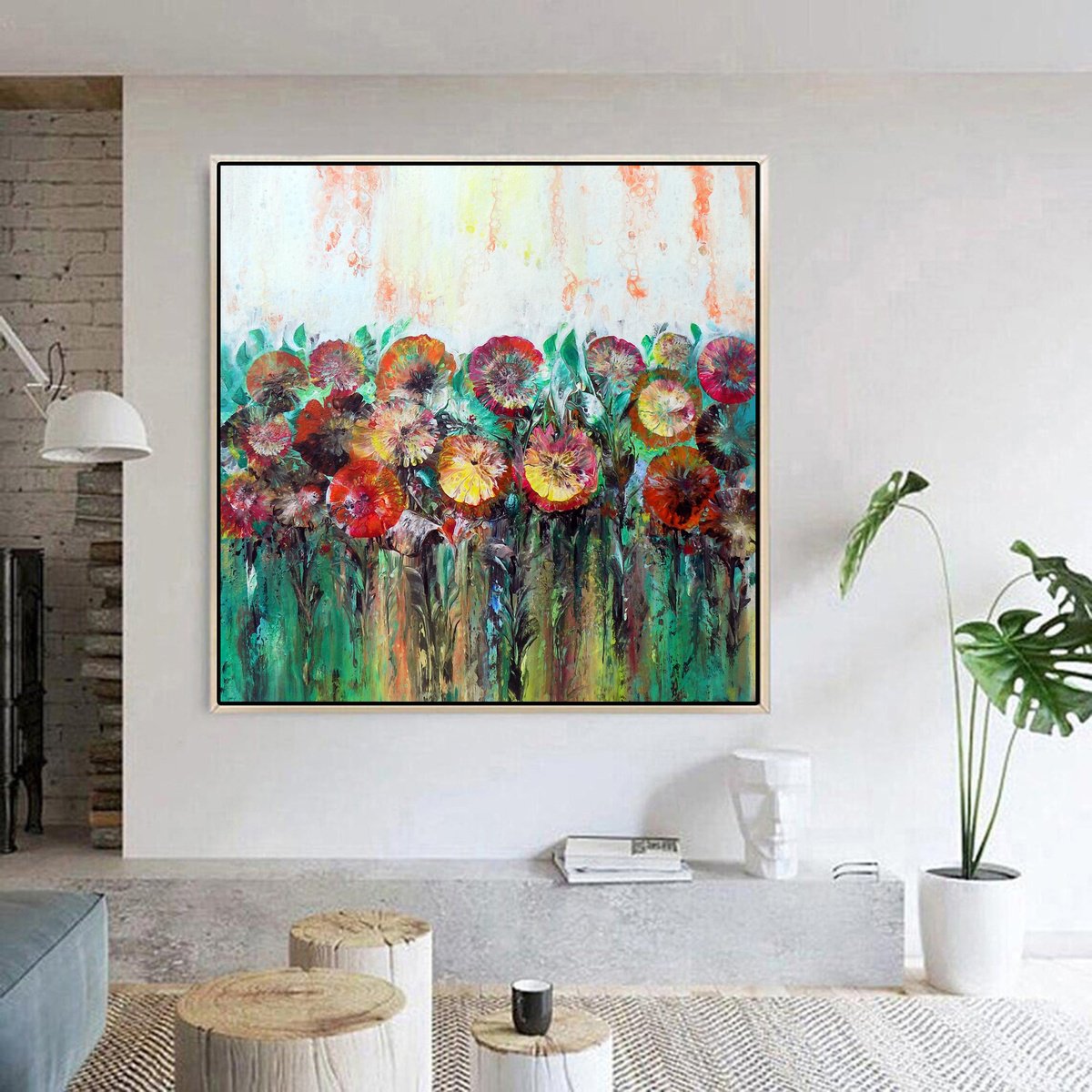 Wild Bloom Symphony By Areti Ampi, 31 X 31, Artwork For Sale On Artfinder