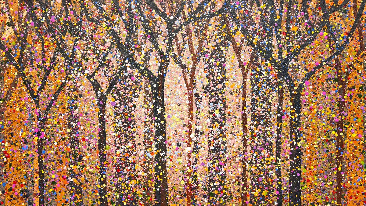 Abstract Acrylic Painting By Bogdana Antoniuk, 59 X 28, Moments Of Light - 4787, Original Artwork