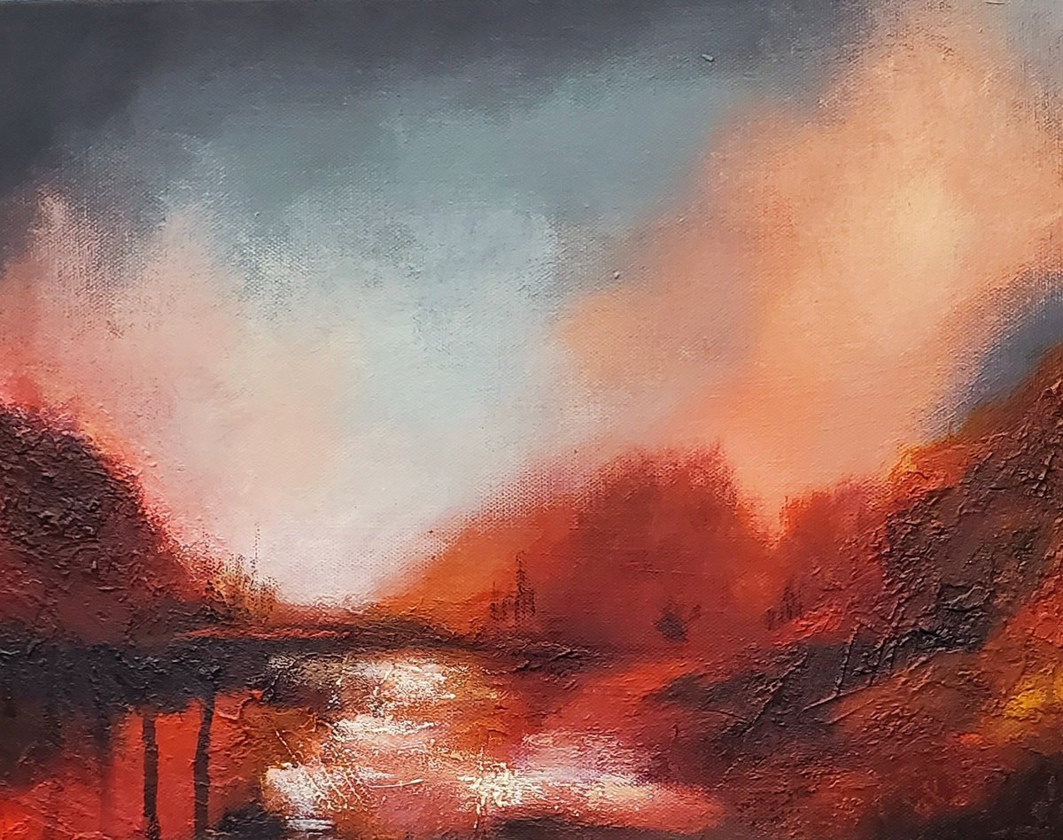 Impressionistic Landscape Acrylic Painting By Niyati Jiwani, 14 X 11", Momento, Original Artwork