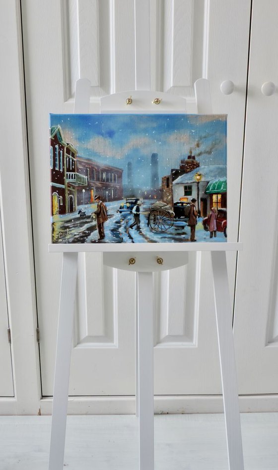 Winter scene The Barrow Man (Linen canvas)
