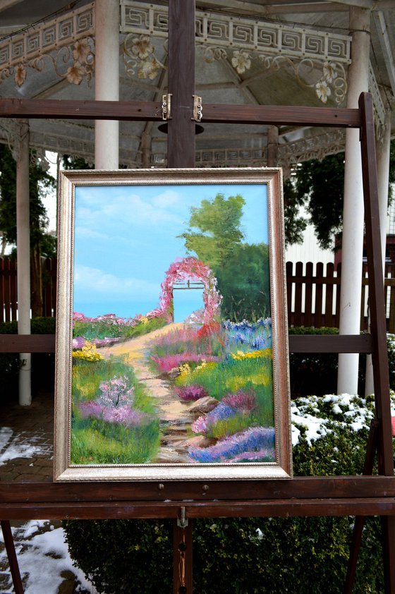 Blooming arch by the sea 70x50