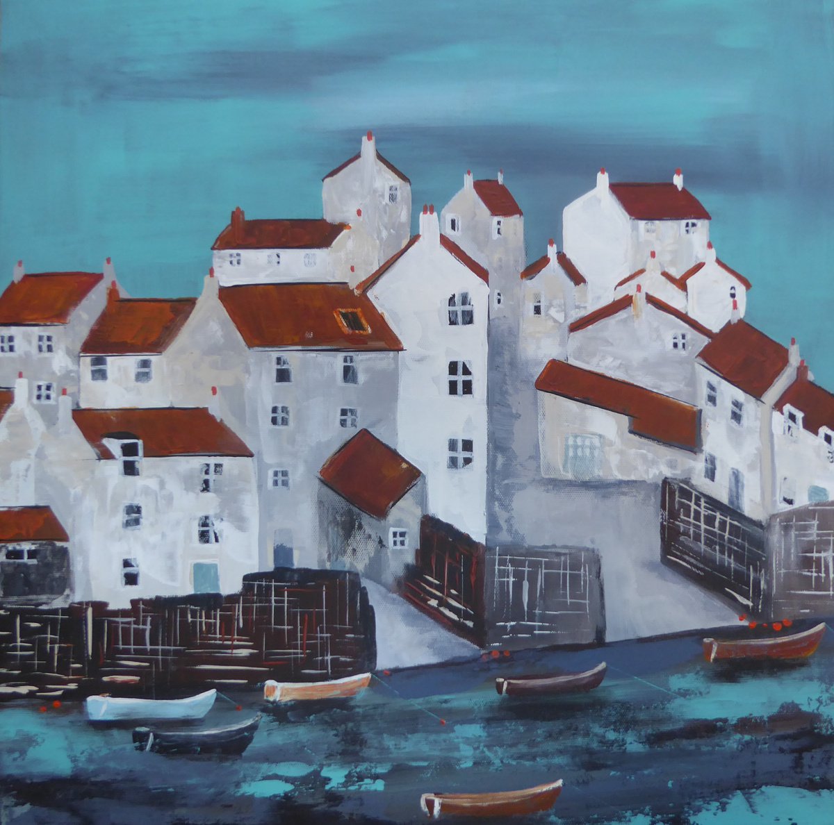 Staithes, boats by Elaine Allender