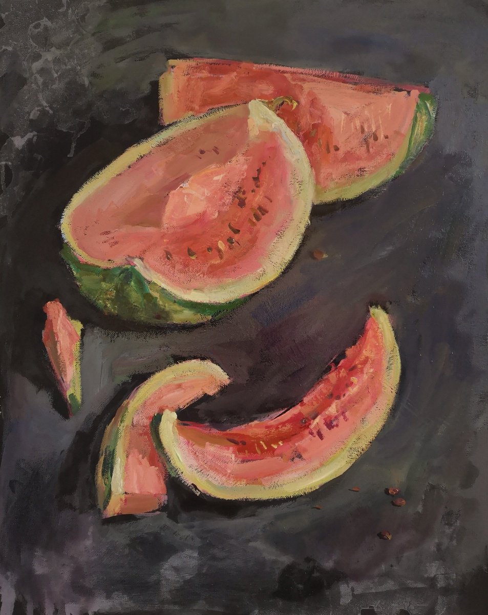 Impressionistic Still Life Oil Painting By Olga Samar, 16 X 20", Sweet Taste, Original Artwork