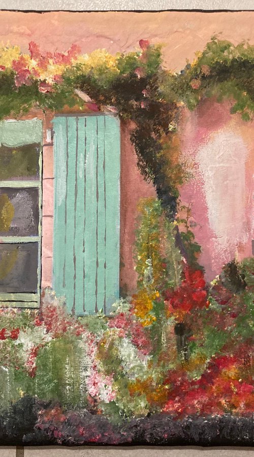The Pink House With Light Green Shutters, France by Andrew  Reid Wildman