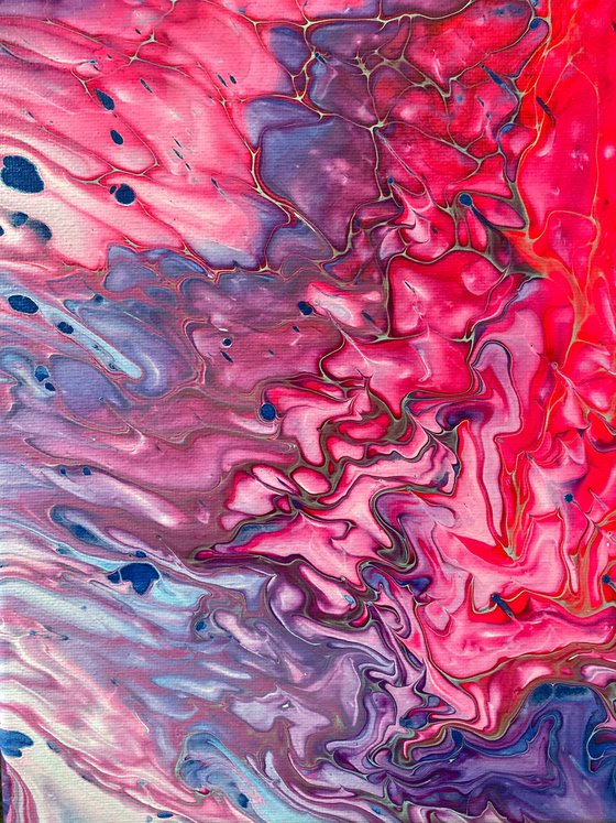 "Duality" - FREE USA SHIPPING - Original Abstract PMS Fluid Acrylic Painting - 16 x 20 inches