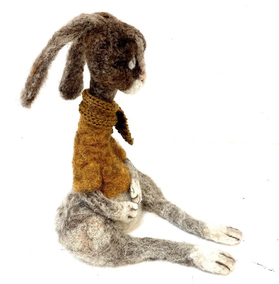Gregoire, felted wool hare