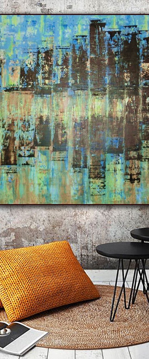 XL REFLECTIONS #2 90x90x4 by Diane Wardman