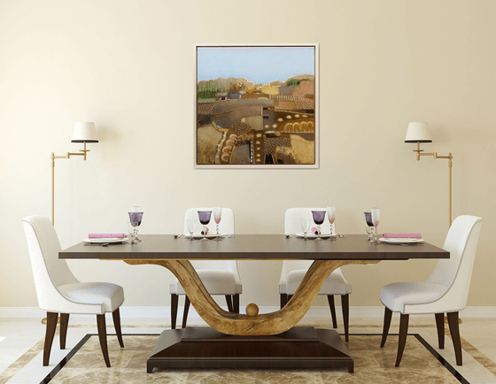 A cloudless blue sky