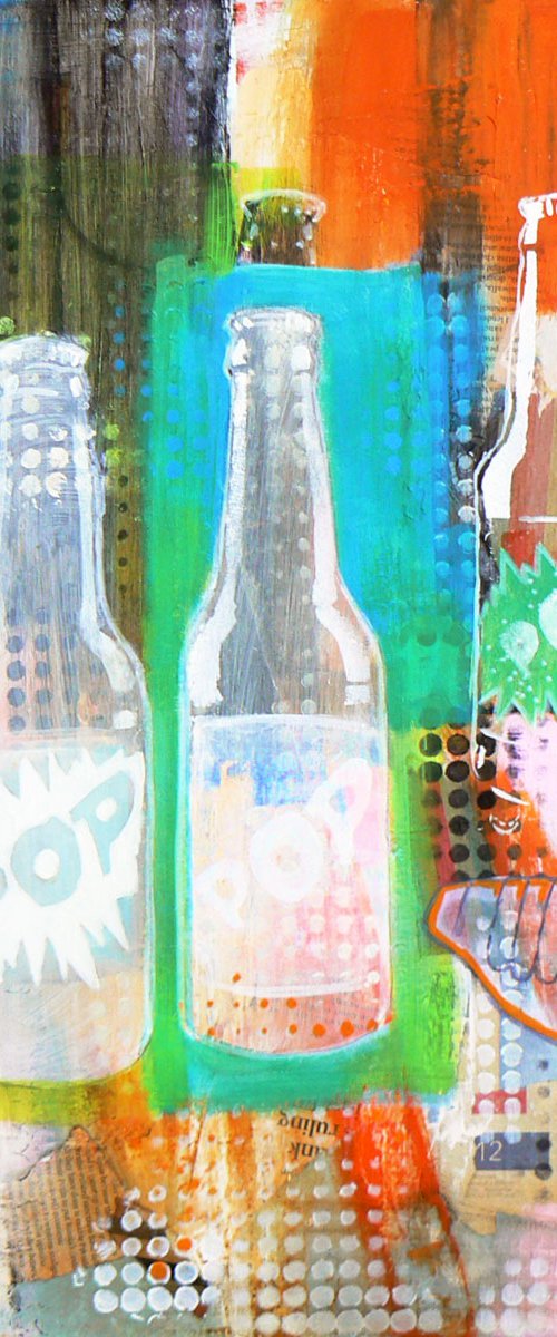 Pop goes the weasel (fun pop art with a literal pop theme and a ray gun too) by Carolynne Coulson