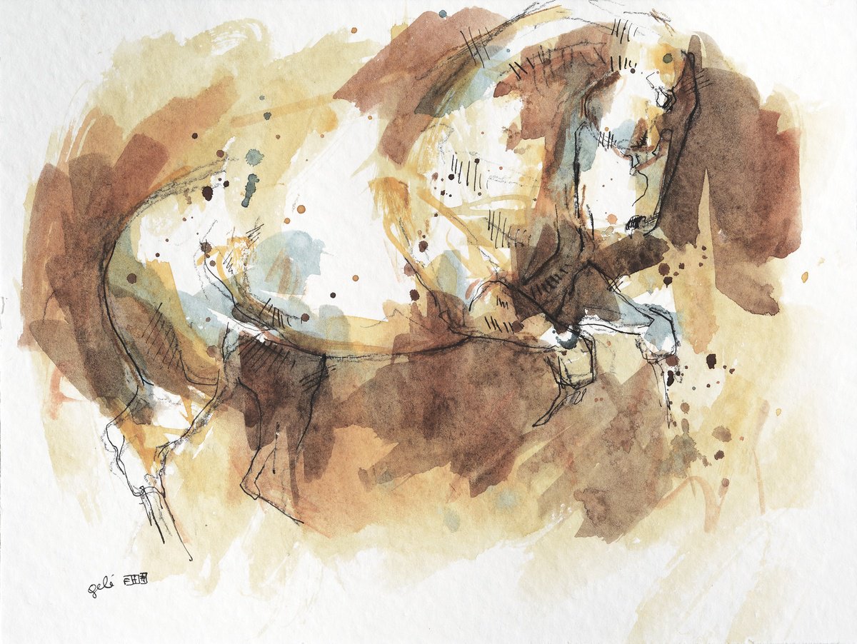 Expressive Painting , Equine Nude 293 By Benedicte Gele, 9 X 7, Artwork For Sale On Artfinder