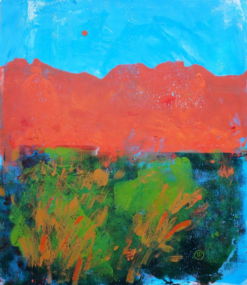 Impressionistic Landscape Acrylic Painting By Irina Plaksina, 12 X 14, Texas, I Am Again With You!, Original Artwork