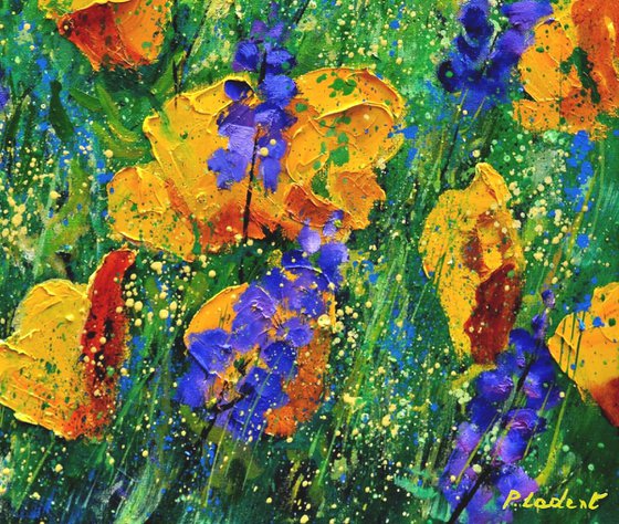 Yellow and purple flowers   -6523