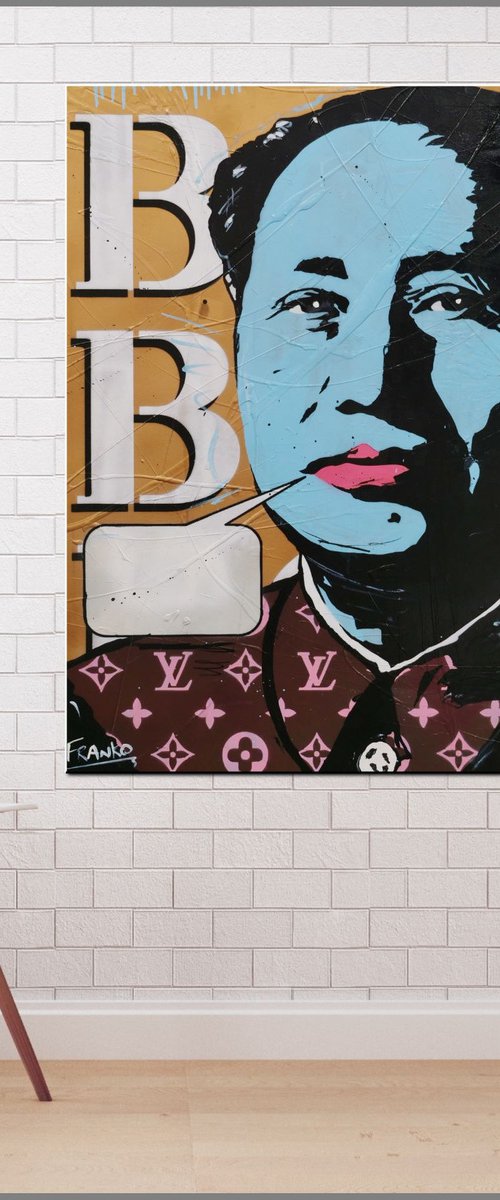 Like a Boss 100cm x 100cm Mao Zedong Urban Pop Art by Franko