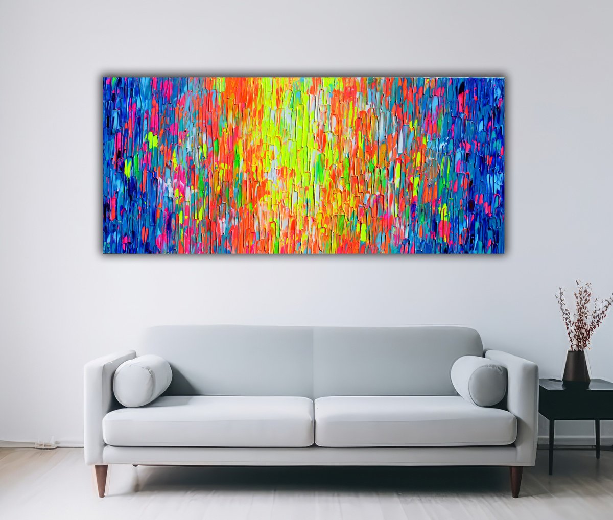 Organic Abstract Acrylic Painting By Soos Tiberiu, 71 X 31", The Light In The Dark, Original Artwork