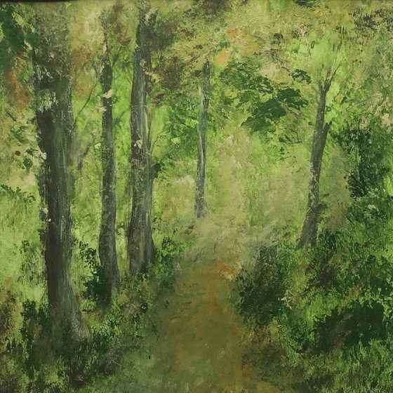 Summer Trees II - original, mounted painting