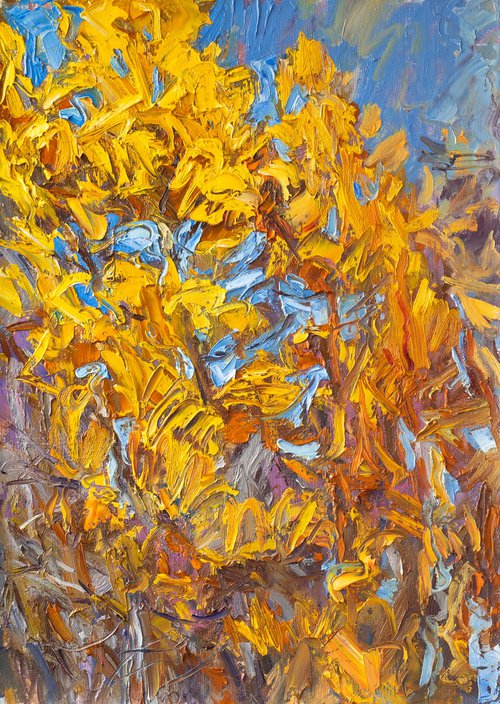 Yellow trees by Vasyl Moldavchuk