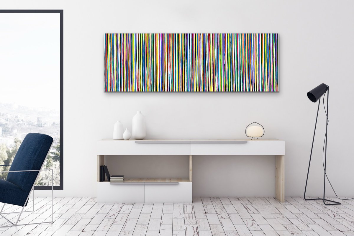 Abstract Acrylic Painting By Carla Sa Fernandes, 71 X 24, The Emotional Creation #406, Original Artwork