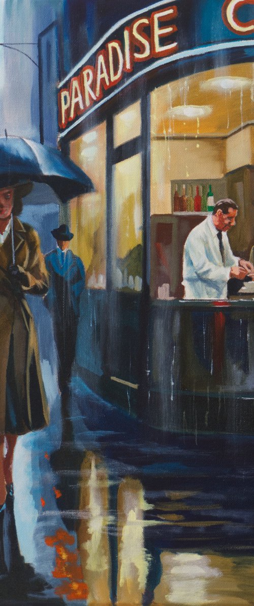 Rain at Paradise Café by Gordon Bruce