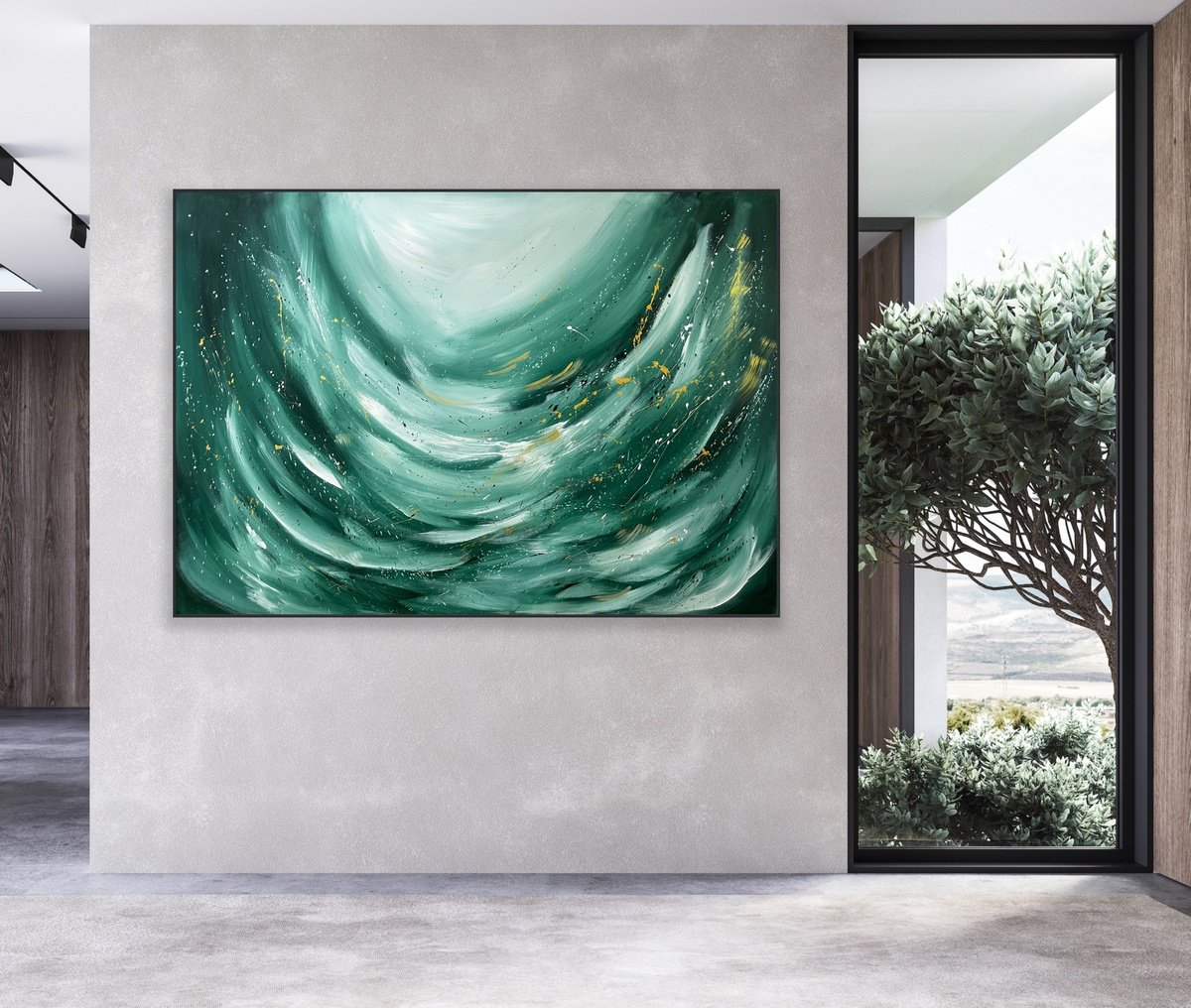 Organic Abstract Acrylic Painting By Alanah Jarvis, 79 X 58, Endless Freedom, Original Artwork