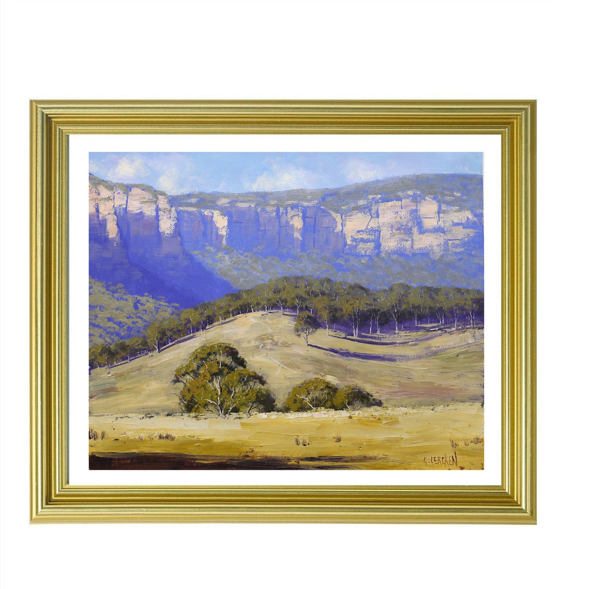Blue Mountains Valley Cliffs By Graham Gercken, 20 X 16, Artwork For Sale On Artfinder