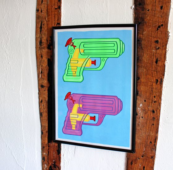 Water Pistols Pop Art Painting