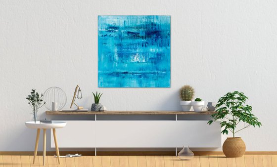 Blue abstract painting AW623