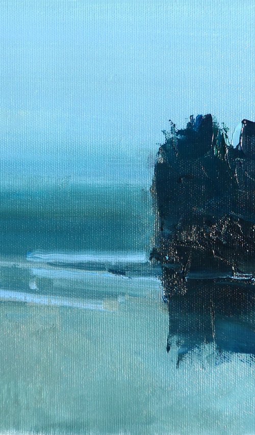 Moonlight, blue landscape by Yehor Dulin