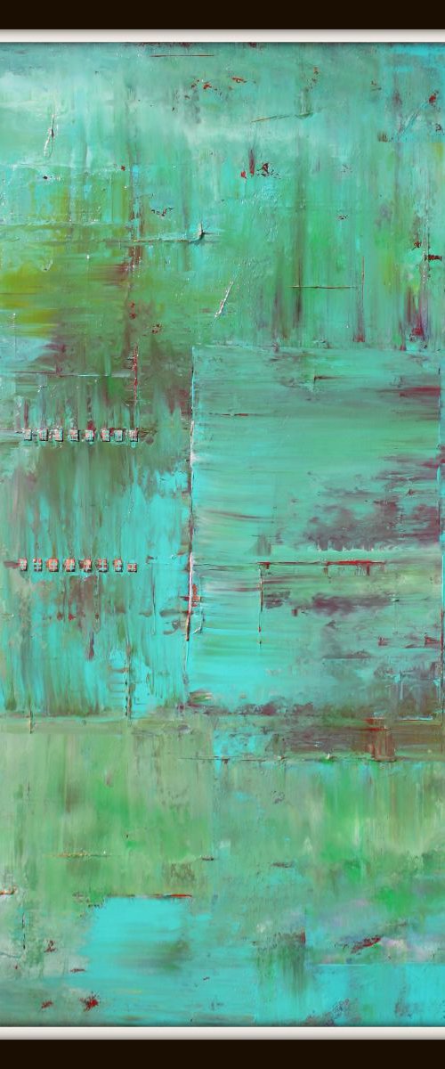 Aqua Green Turquoise Abstract II by Robert Lynn