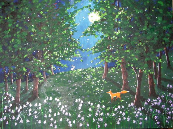 Moonlight in the bluebell wood