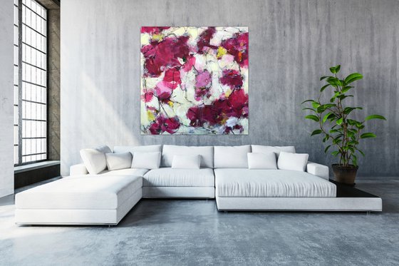 Promising a Rose Garden - Large, contemporary painting