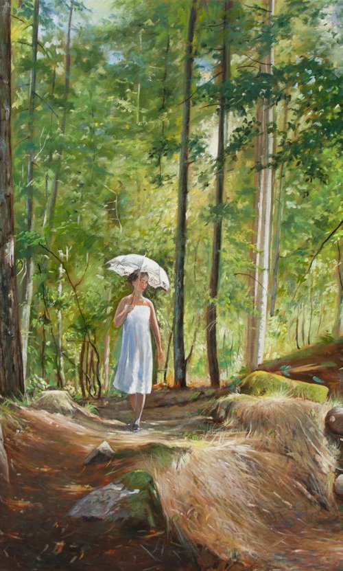 In the forest (Original Oil Painting, 100% Handmade) by Mayrig Simonjan