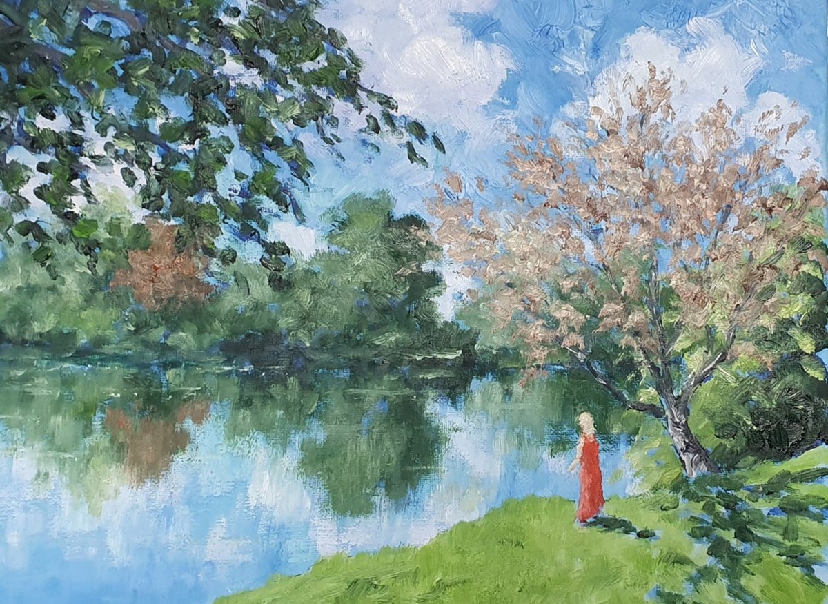 Impressionistic Landscape Oil Painting By Colin Ross Jack, 16 X 12, Summer Walk 8, Original Artwork
