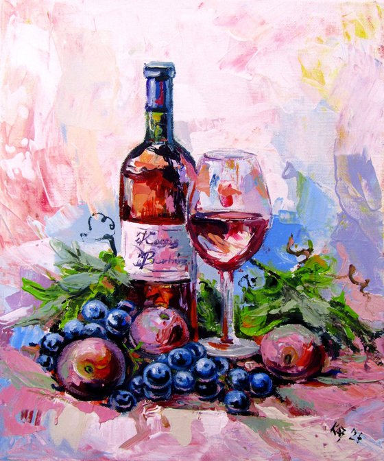 Wine and fruits