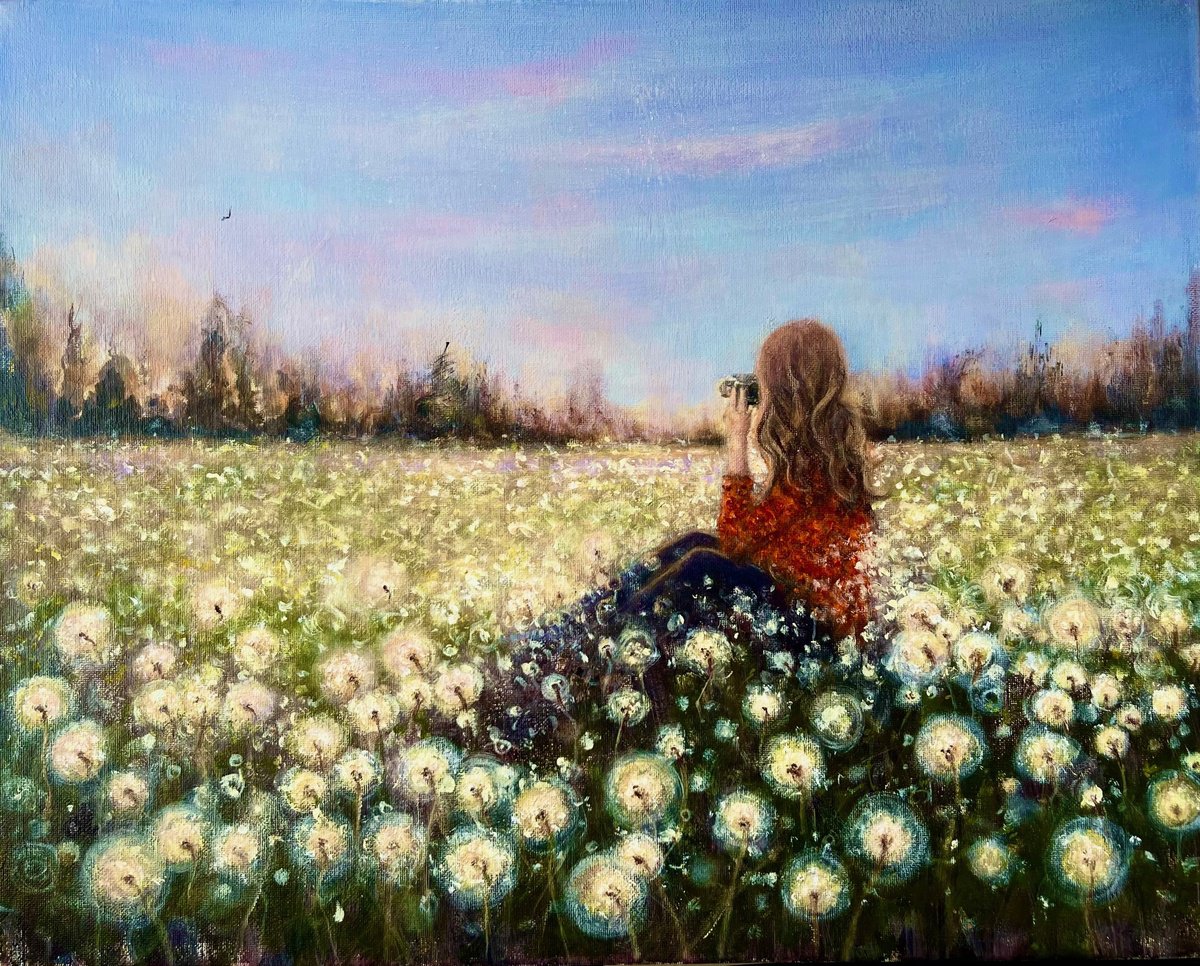 Impressionistic Landscape Acrylic Painting By Cristina Mihailescu, 20 X 16, A Thousand Little Dreams, Original Artwork