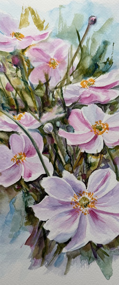 Japanese Anemones by Sarah Stowe