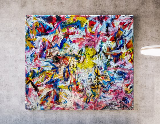 -Auctions- Abstract Expressionism painting In the style of Willem de Kooning by Retne