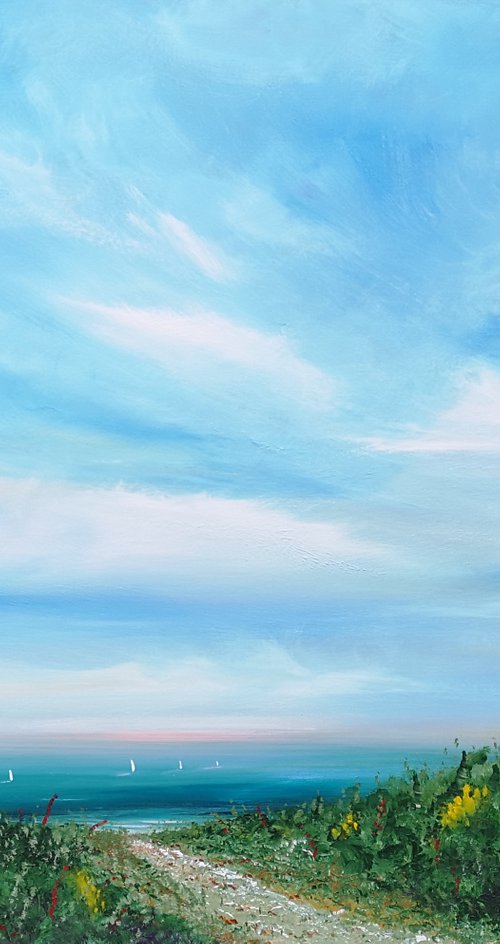 Large Seascape - To the Beach - Cornwall, Art by Mel Graham