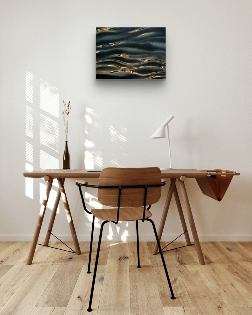 Photorealistic Landscape Oil Painting By Aisylu Burangulova, 16 X 12, A Luminous Glow, Original Artwork