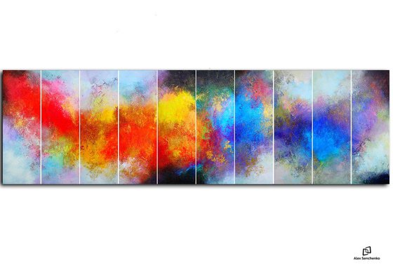 300x80cm. / Abstract Painting / 10 in 1  / Dance at dawn