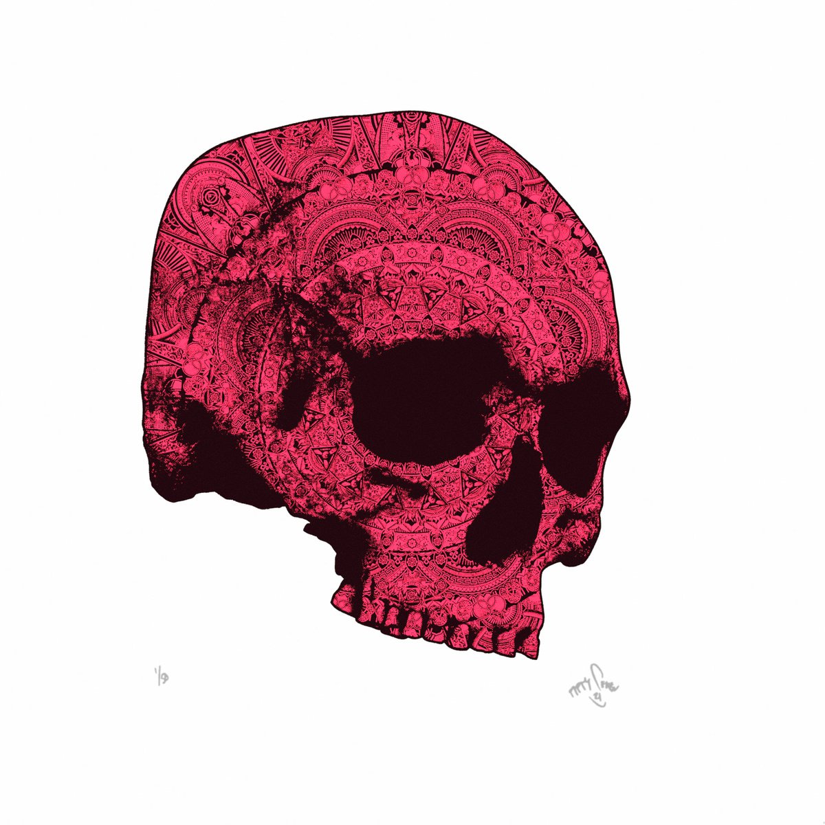 Neon Pink Skull by 57Design