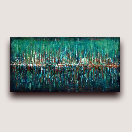 Copper Trees -  Abstract Acrylic Landscape Painting