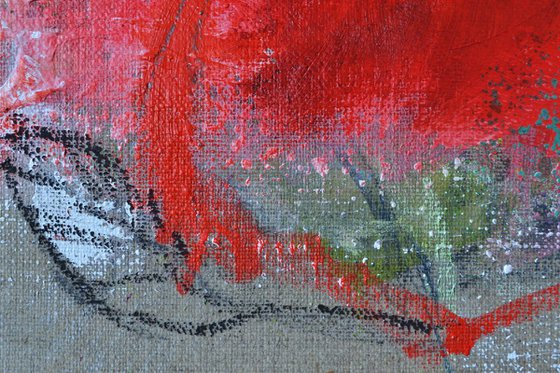 Red Triptych - small abstract works