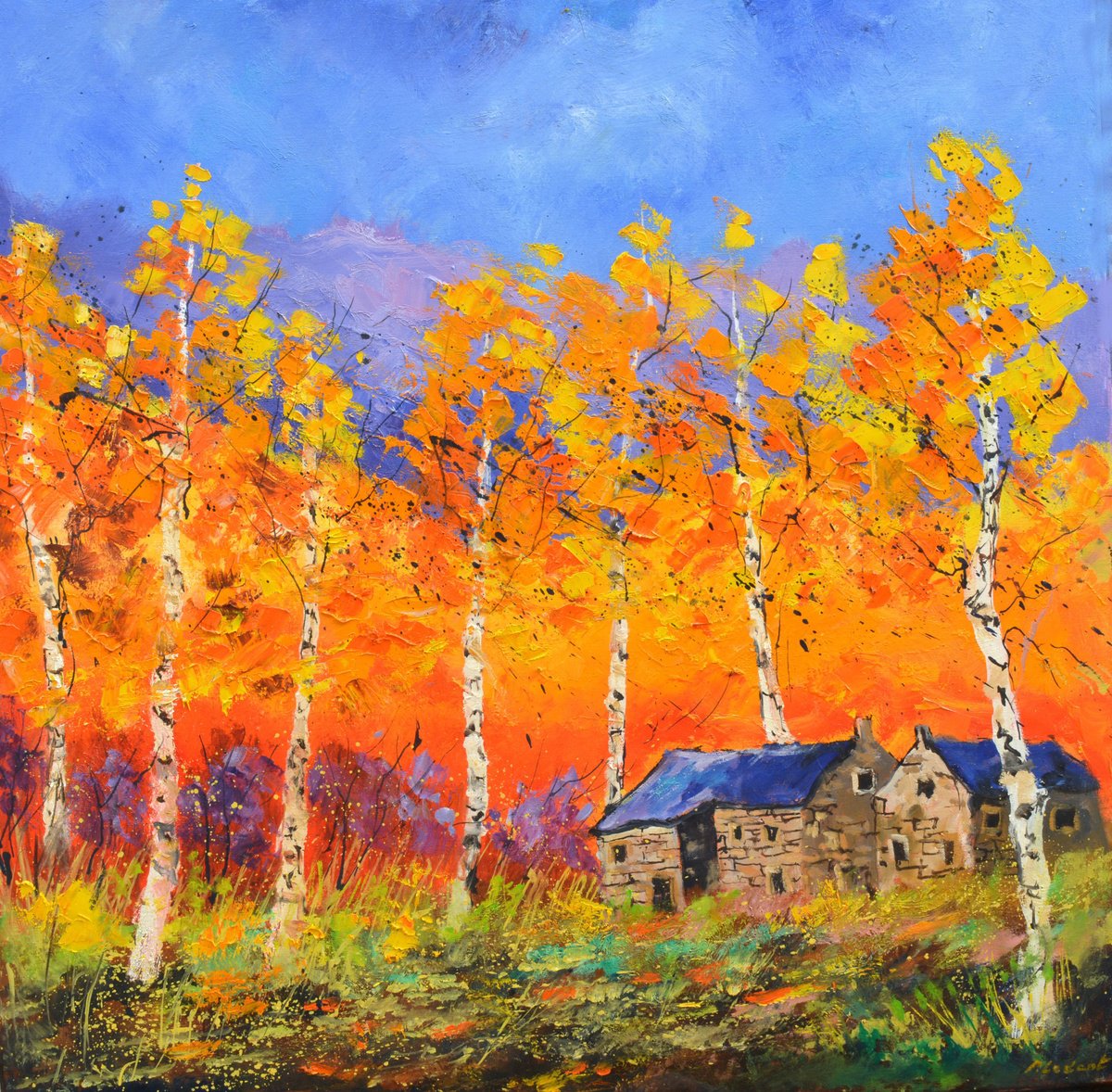 Aspentrees In Autumn By Pol Henry Ledent, 31 X 31, Artwork For Sale On Artfinder